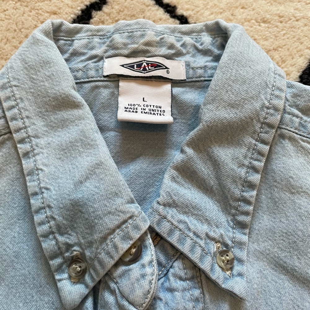 Men's Red Tail America's Flying Tribute To The Tuskegee Airmen Denim Button Down - Picture 6 of 8